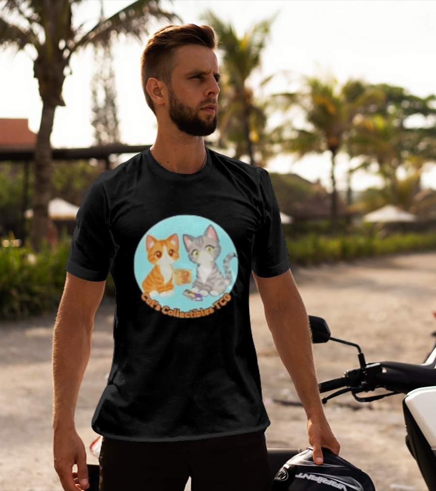 Cat's Collectibles TCG Cute Cartoon Cats Holding Trading Cards T-Shirt