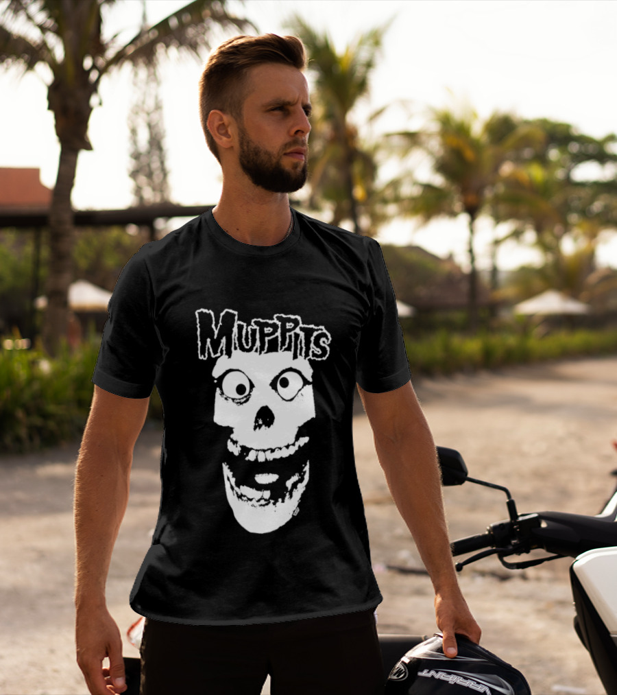 Muppits Punk Rock Skull Misfits T-Shirt