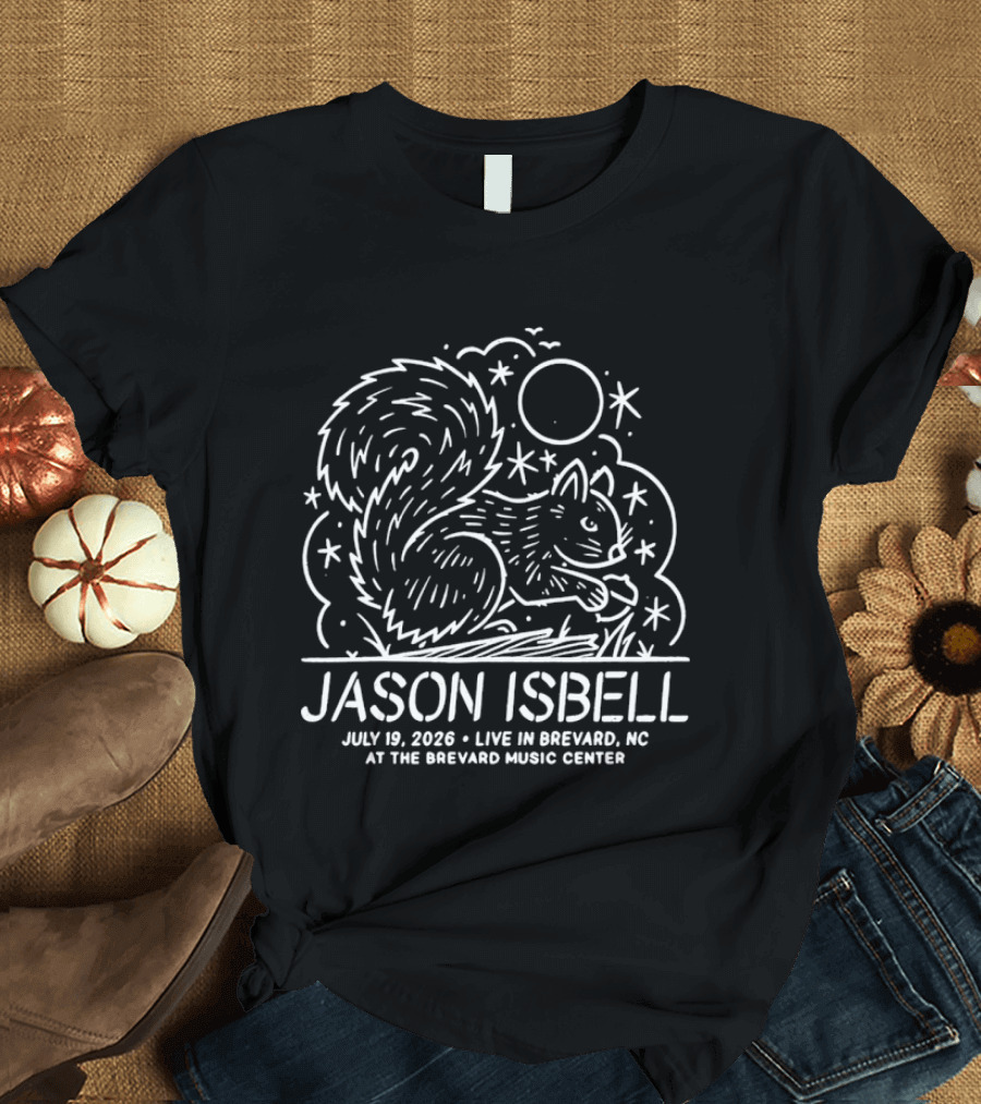Jason Isbell July 19 2026 Live In Brevard NC At The Brevard Music Center Squirrel And Stars T-Shirt