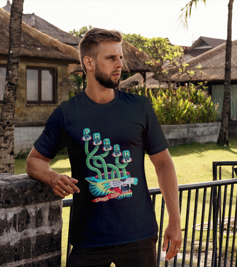 Phish Summer 2026 Jam Band Psychedelic Cat Eye Stalks T-Shirt