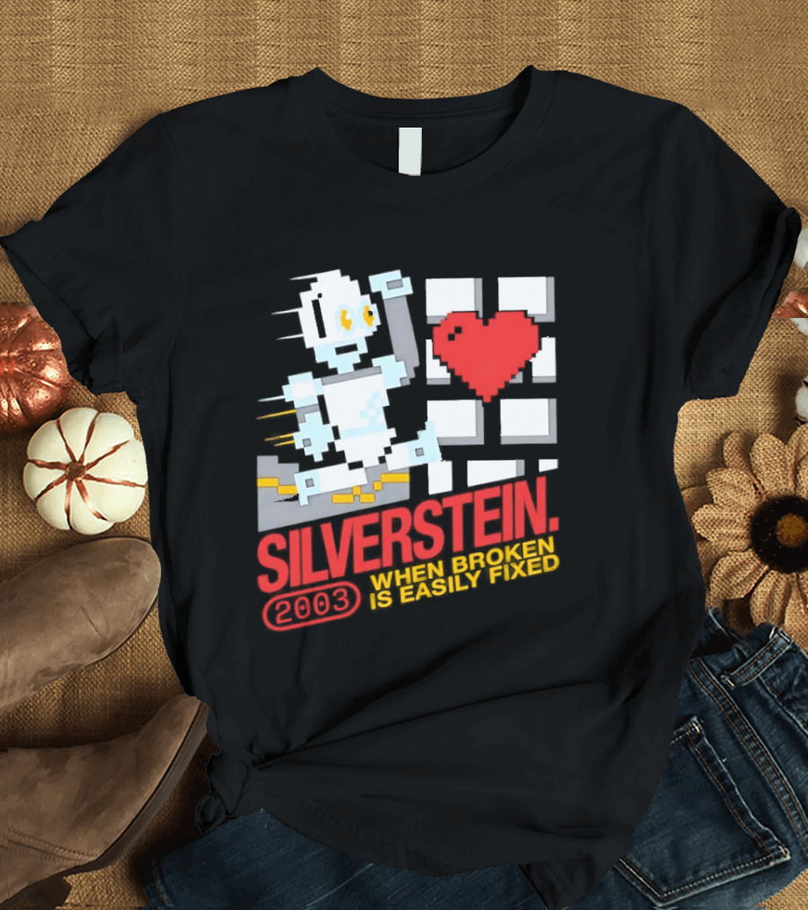 Silverstein 2003 When Broken Is Easily Fixed Pixel Robot Heart T-Shirt