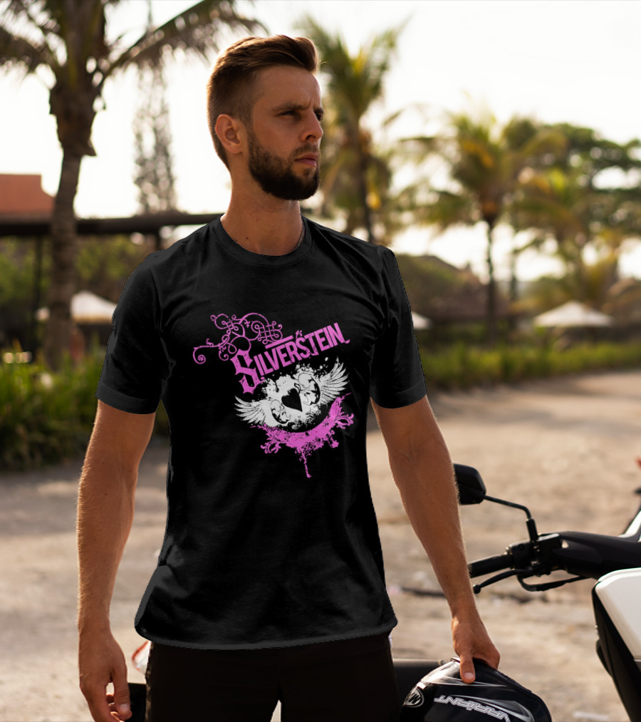 Silverstein Heart Winged Angels Post Hardcore Fashion T-Shirt