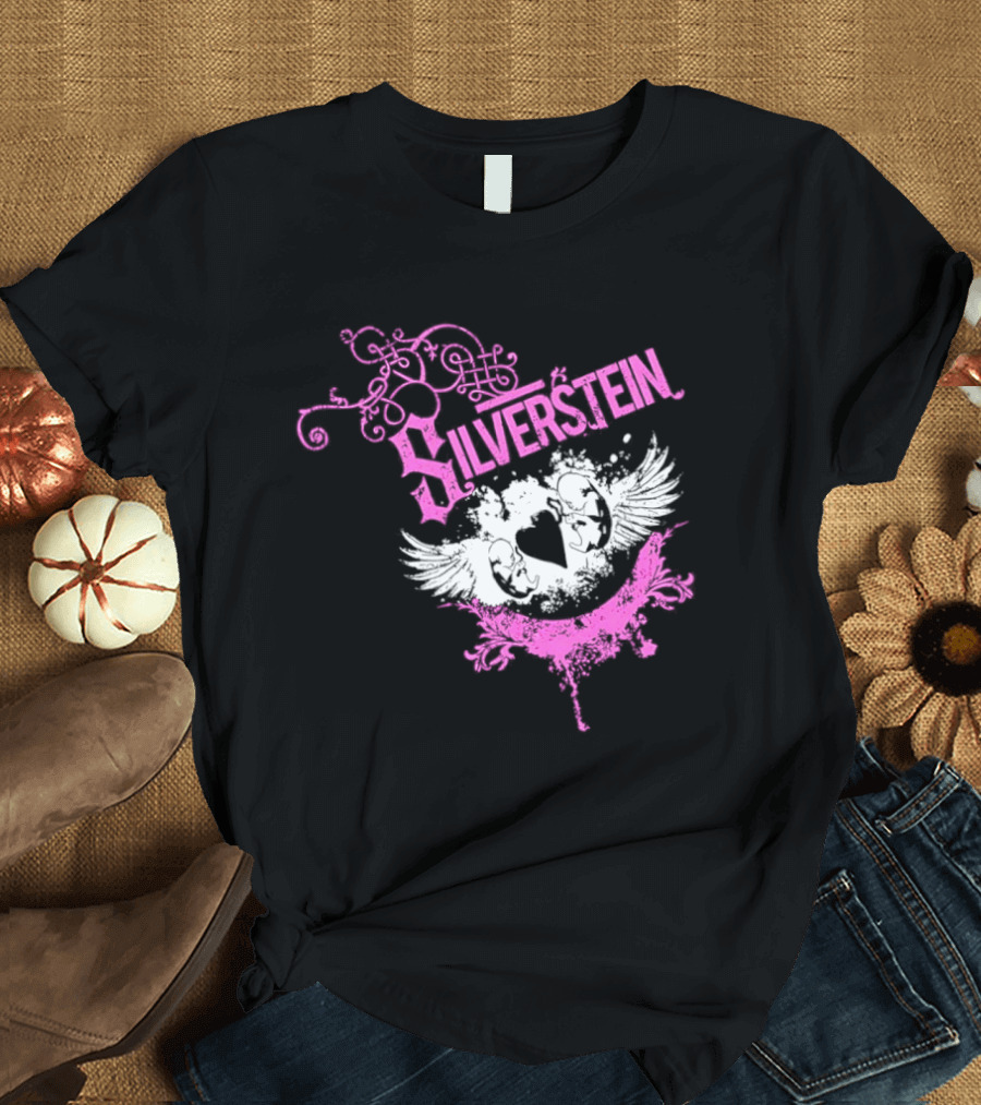 Silverstein Heart Winged Angels Post Hardcore Fashion T-Shirt