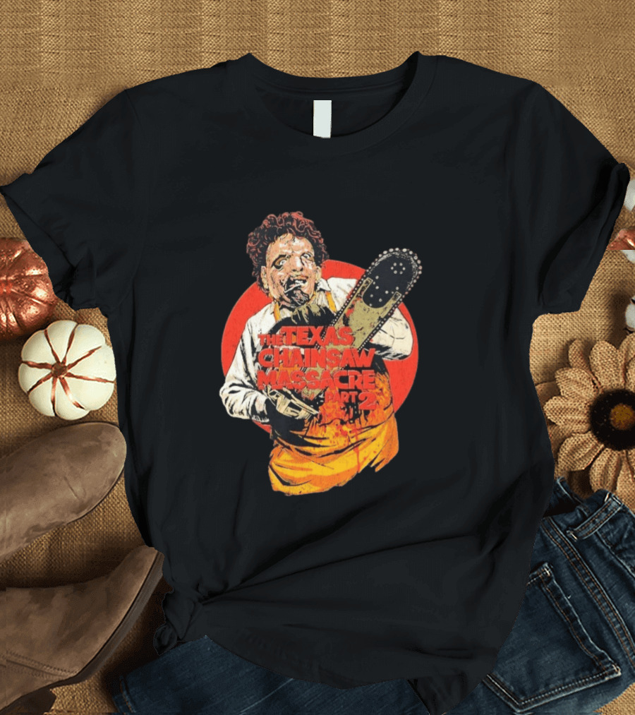 Texas Chainsaw Massacre Part 2 Bubba Chainsaw Graphic Burst T-Shirt