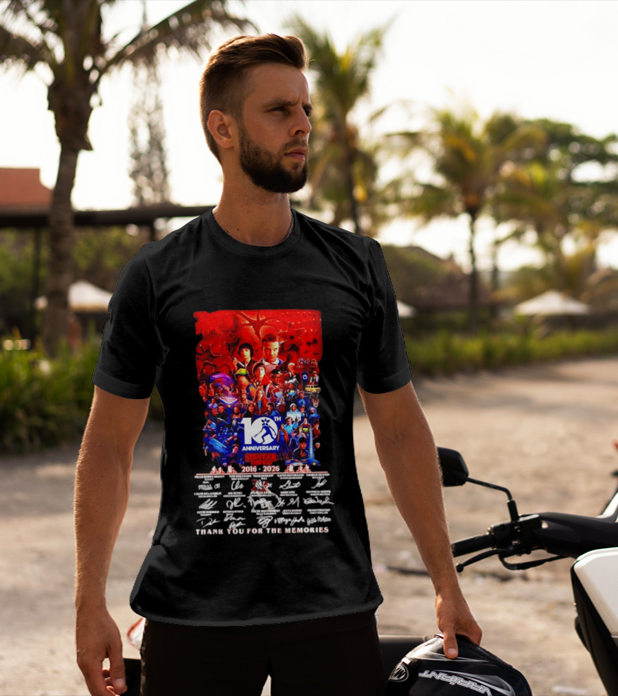 Stranger Things 10th Anniversary 2016 2026 Thank You For The Memories 10th Anniversary T-Shirt