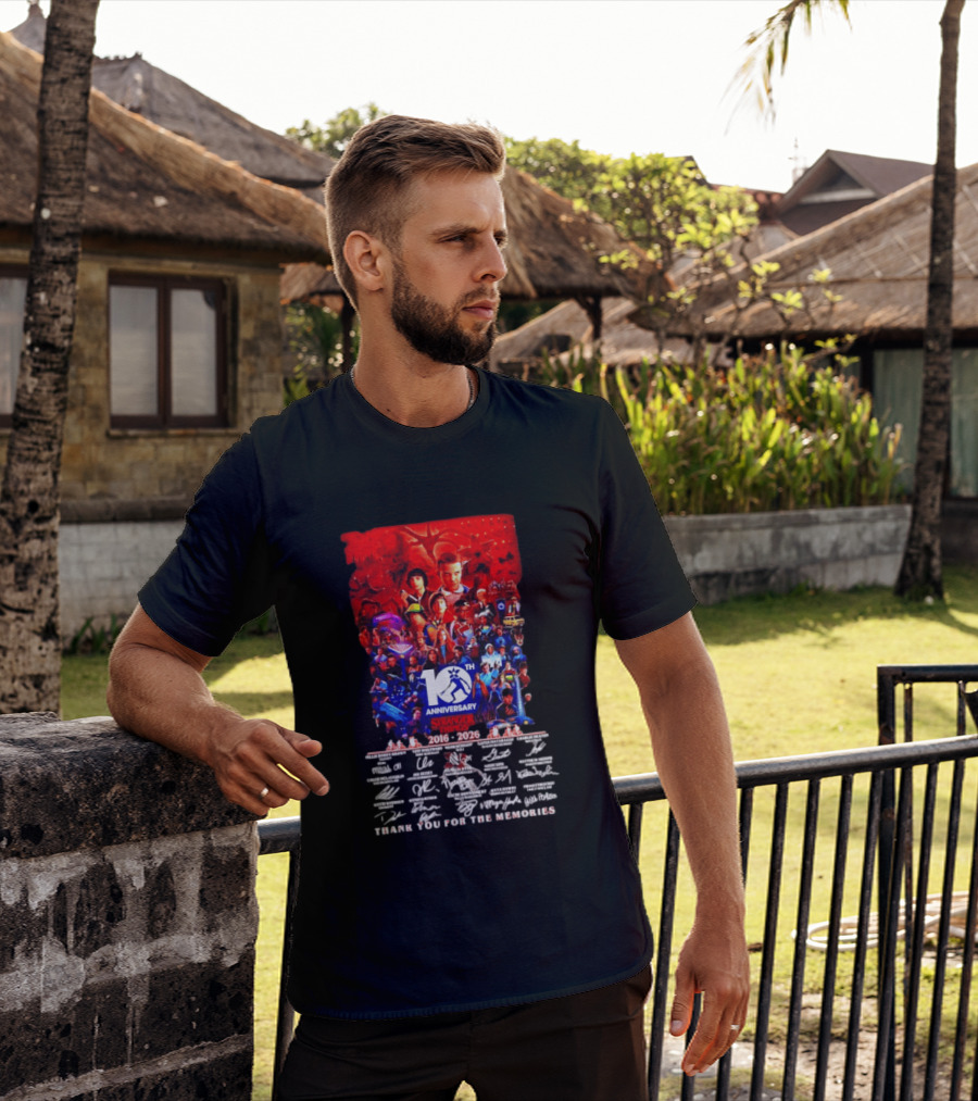 Stranger Things 10th Anniversary 2016 2026 Thank You For The Memories 10th Anniversary T-Shirt