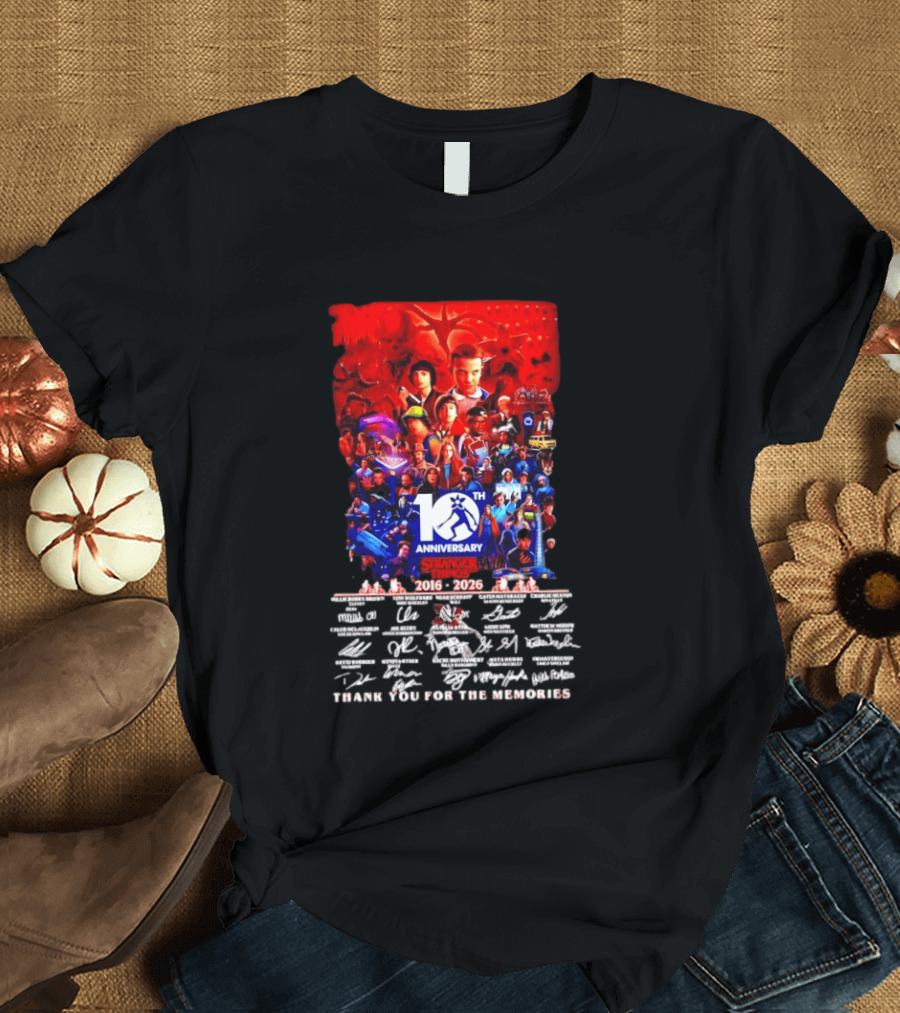 Stranger Things 10th Anniversary 2016 2026 Thank You For The Memories 10th Anniversary T-Shirt