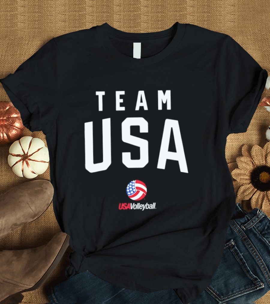 Team USA Volleyball Summer Games American Flag Volleyball T-Shirt