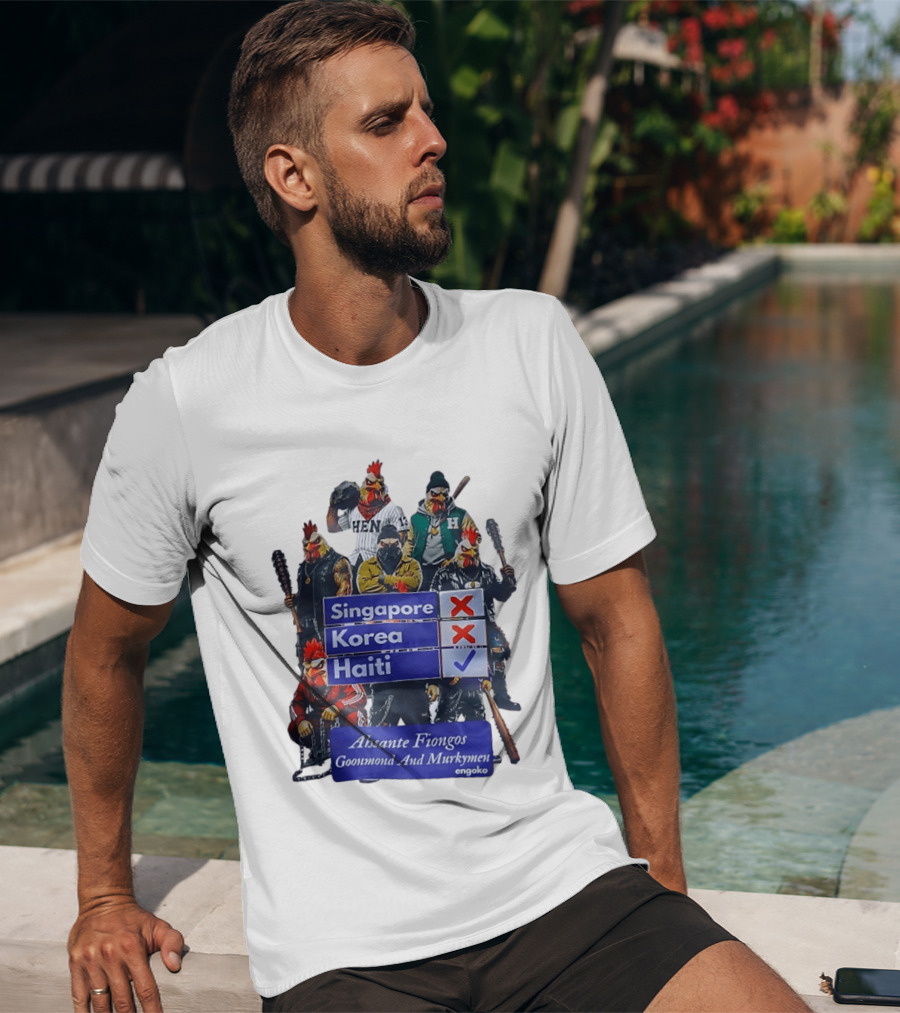 Ahsante Fiongos Goonmond Murkymen Haiti Rooster Crew T-Shirt
