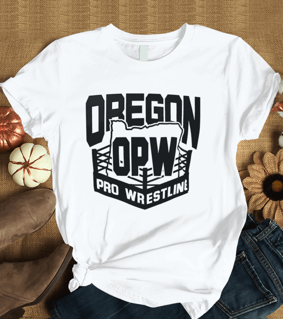 Oregon OPW Pro Wrestling Ring Map T-Shirt