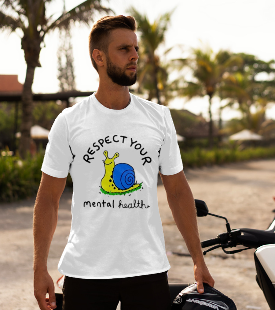 Respect Your Mental Health Snail Self Care T-Shirt