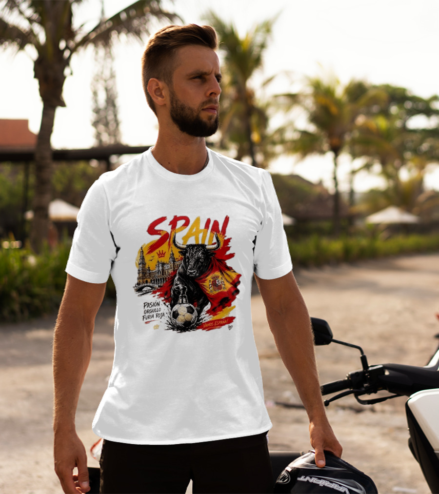 Spain Pasión Orgullo Furia Roja Vamos España Bull Flag 2026 T-Shirt