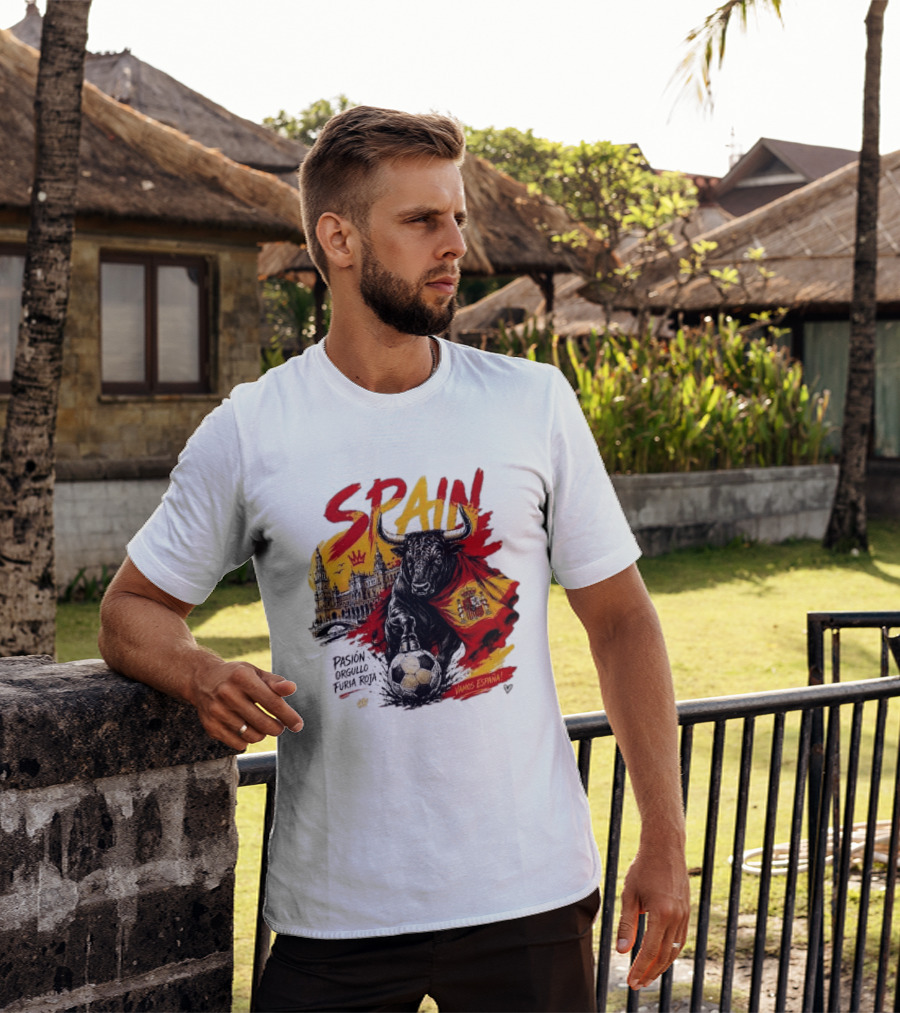 Spain Pasión Orgullo Furia Roja Vamos España Bull Flag 2026 T-Shirt