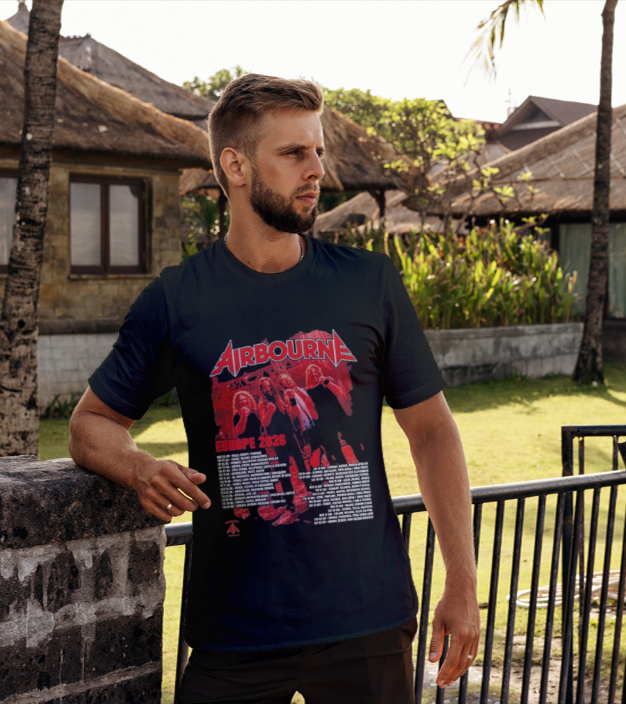 Airbourne Get Gutsy Europe 2026 Tour Dates And Cities T-Shirt