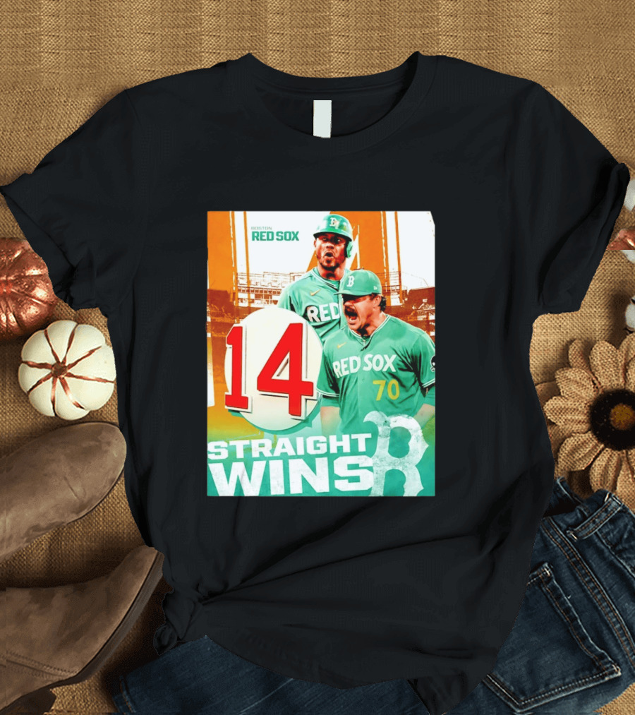 Boston Red Sox 14 Straight Wins Number 70 Celebration T-Shirt