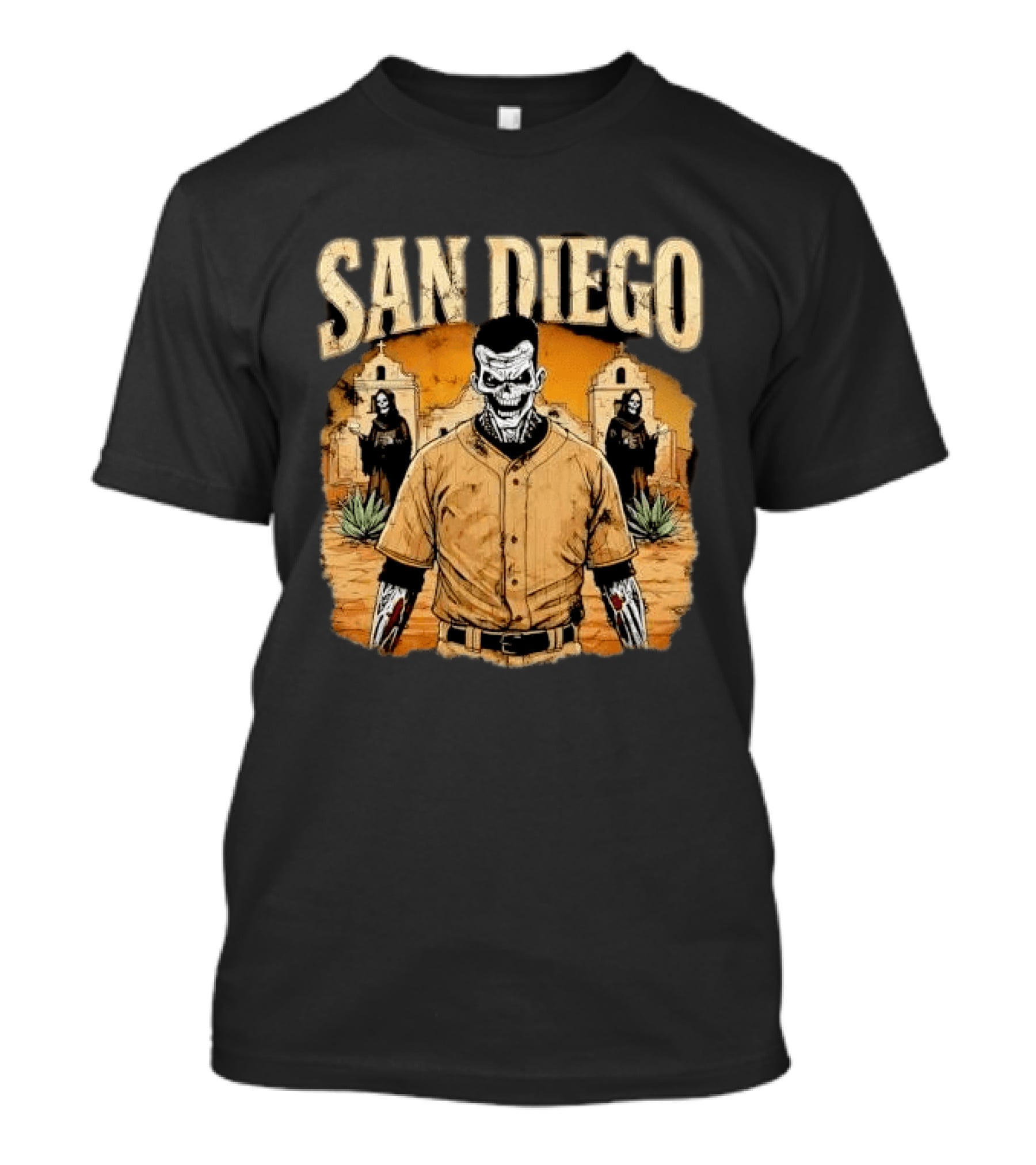 San Diego Grim Reaper Zombie Baseball Player T-Shirt