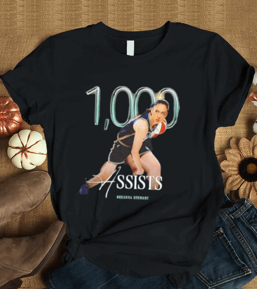 Breanna Stewart 1000 Assists Milestone New York Liberty Basketball Star T-Shirt