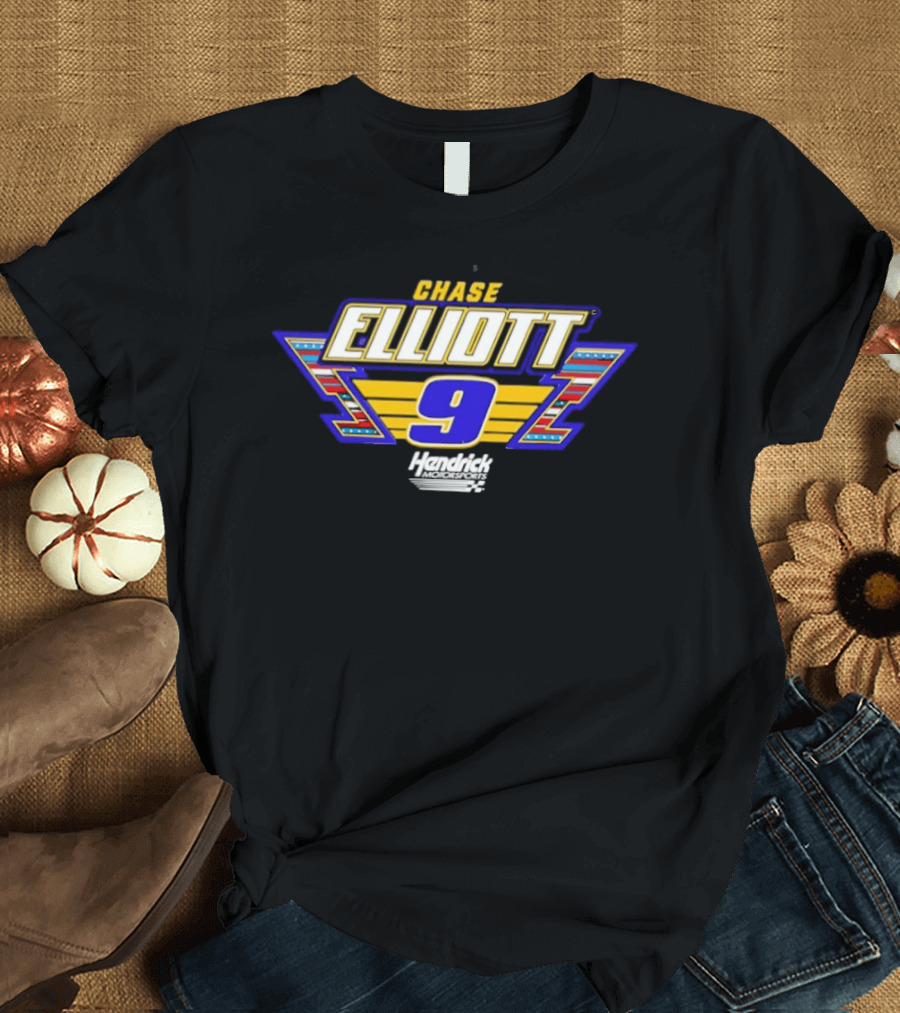 Chase Elliott 9 Hendrick Motorsports Racing NASCAR American Flag T-Shirt