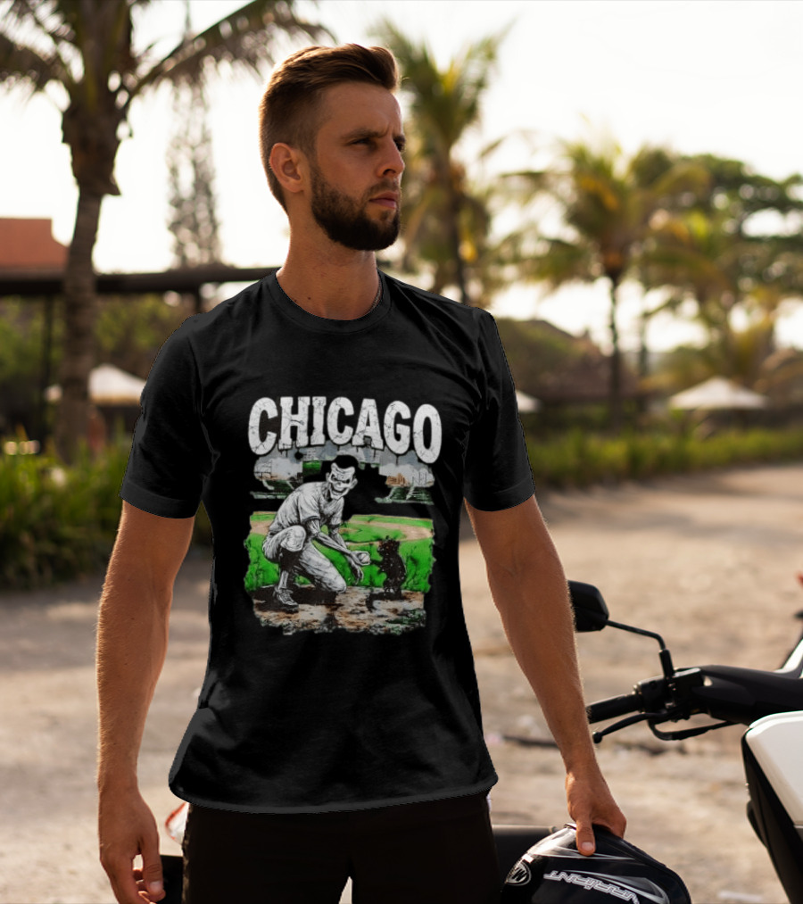 Chicago Undead Baseball Player With Cub On Field T-Shirt