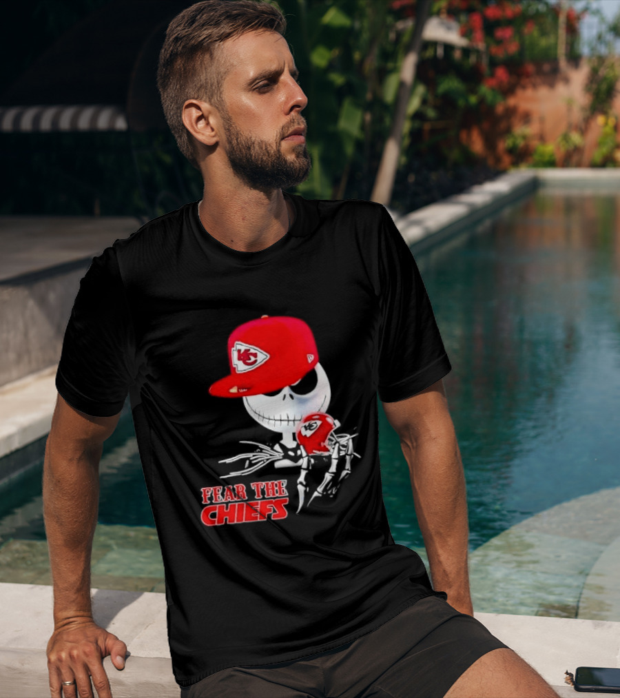 Jack Skellington Kansas City Chiefs Helmet Fear The Chiefs T-Shirt