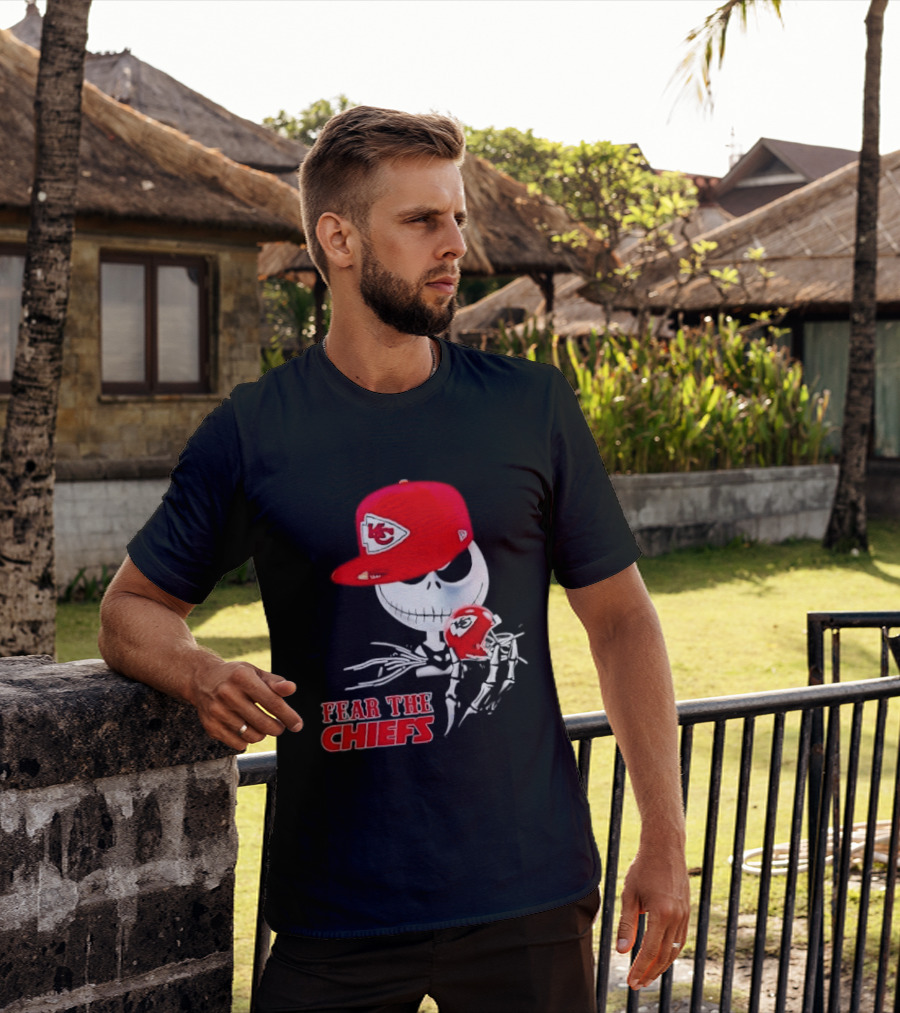 Jack Skellington Kansas City Chiefs Helmet Fear The Chiefs T-Shirt