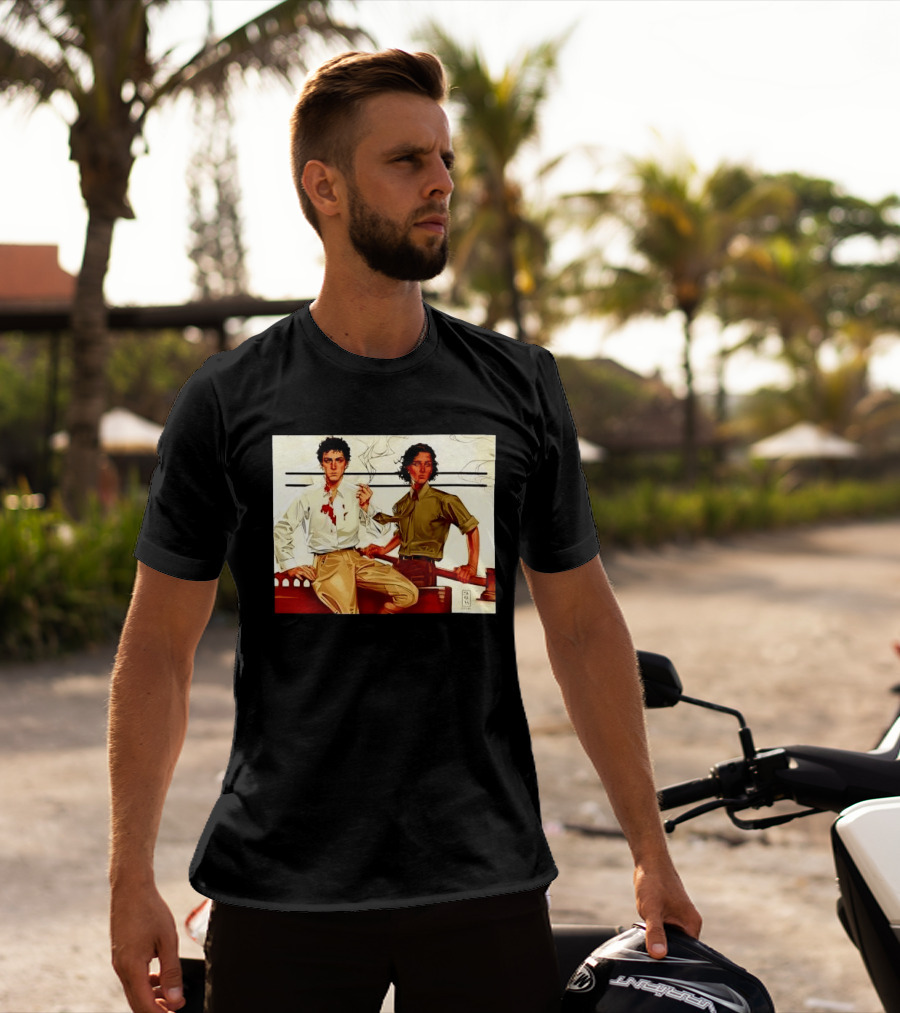 JAPH Two Men Smoking With Bloodstain T-Shirt