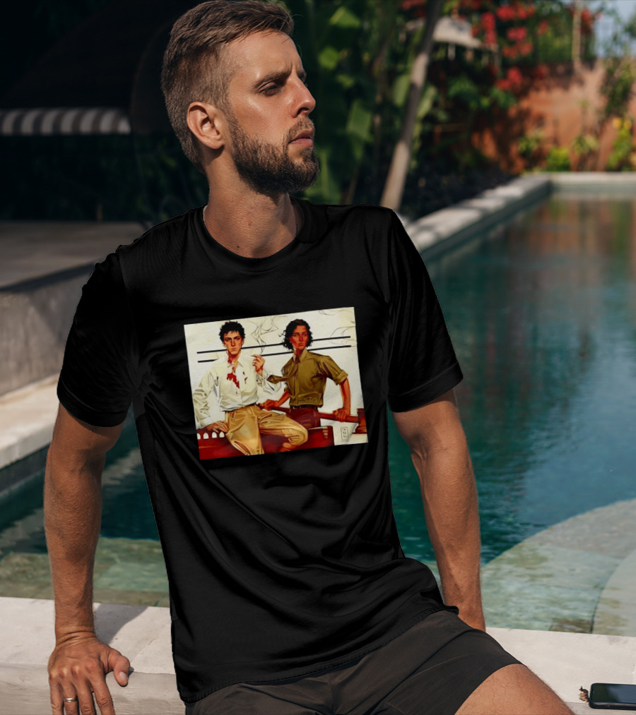 JAPH Two Men Smoking With Bloodstain T-Shirt