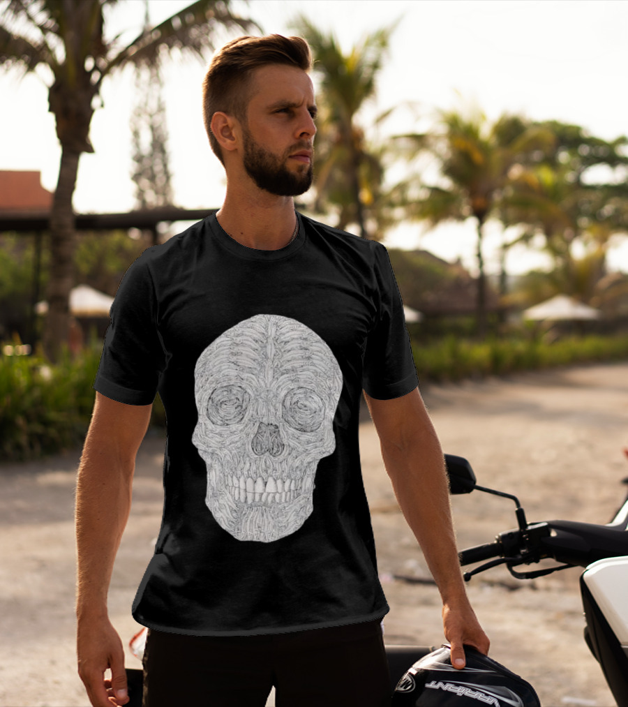 Salmon Fish Bones Skull T-Shirt
