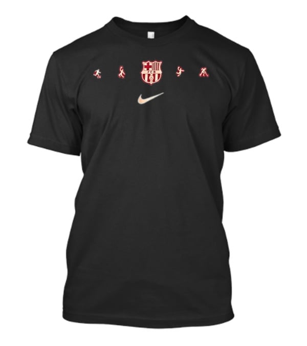 FC Barcelona 50 European Cups FCB Crest And Nike Swoosh Soccer Players T-Shirt