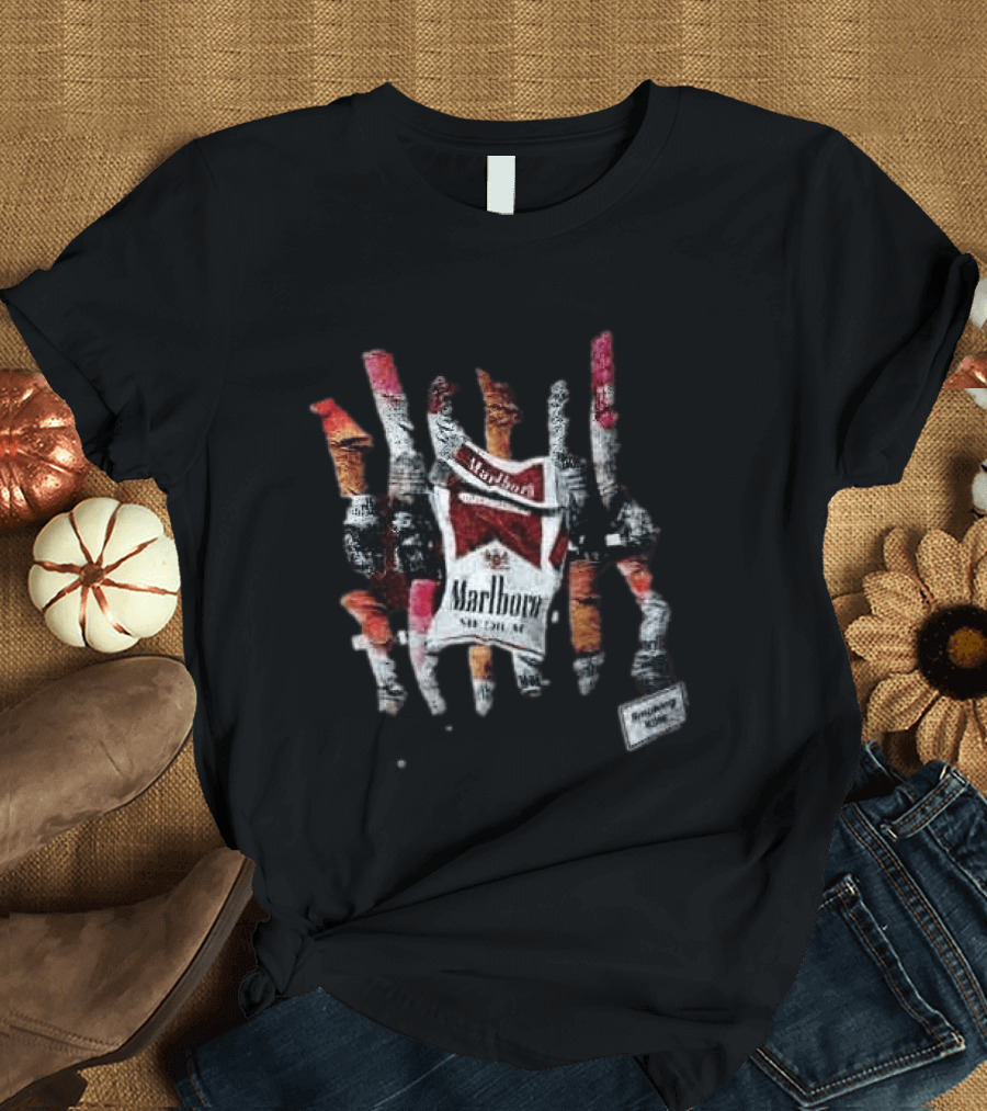 Marlboro Medium Cigarette Butts Collage Street T-Shirt