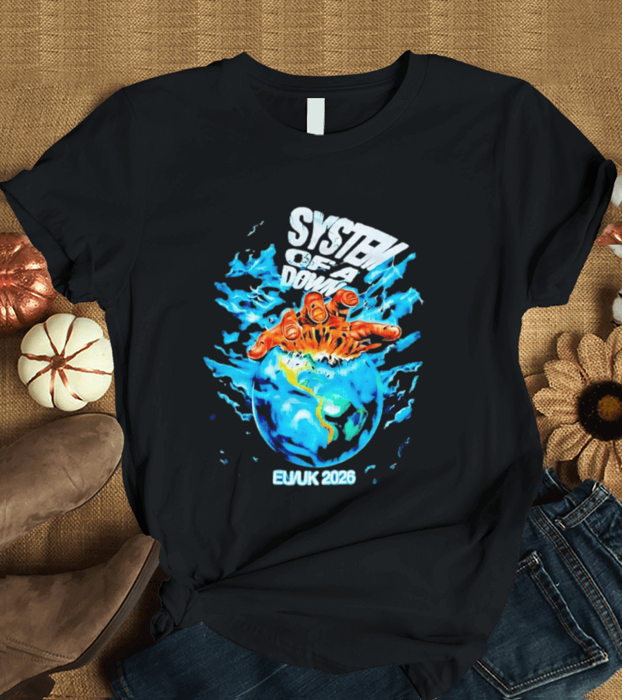 System Of A Down Crushing Hand Earth EU UK 2026 T-Shirt