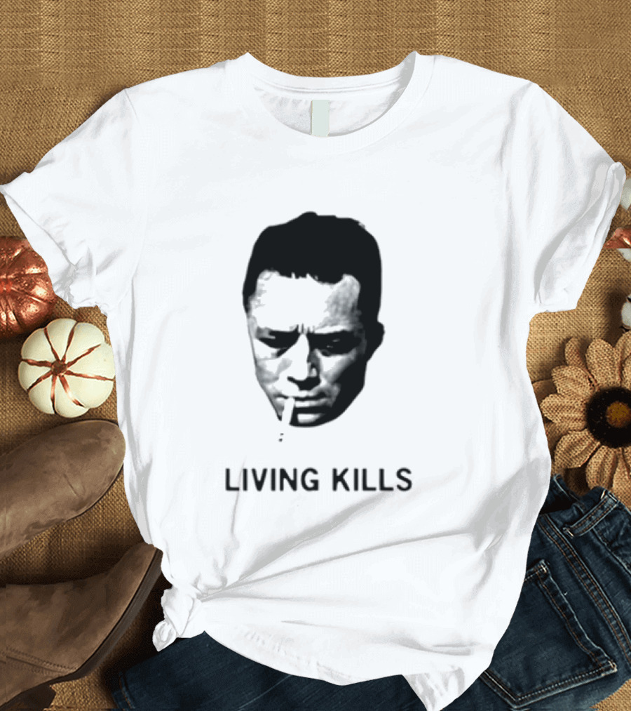 Living Kills Albert Camus Smoking T-Shirt