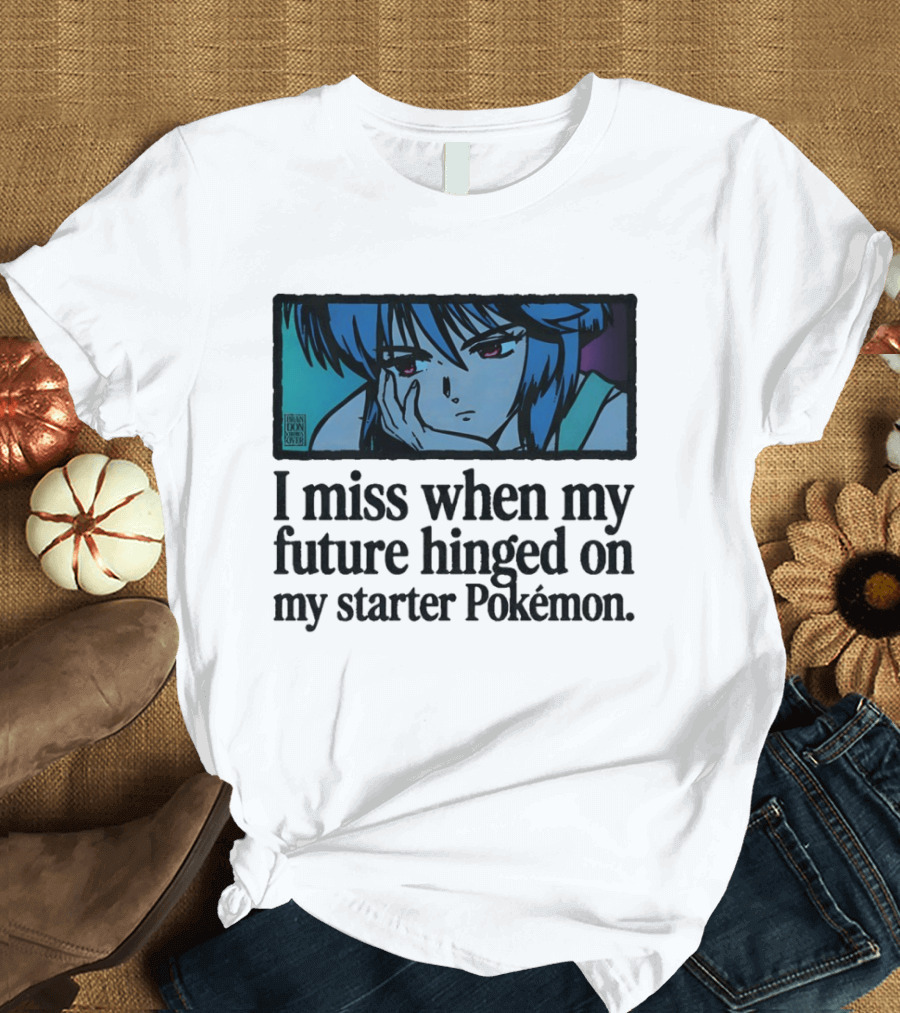 Motoko Kusanagi Ghost In The Shell I Miss When My Future Hinged On My Starter Pokémon T-Shirt