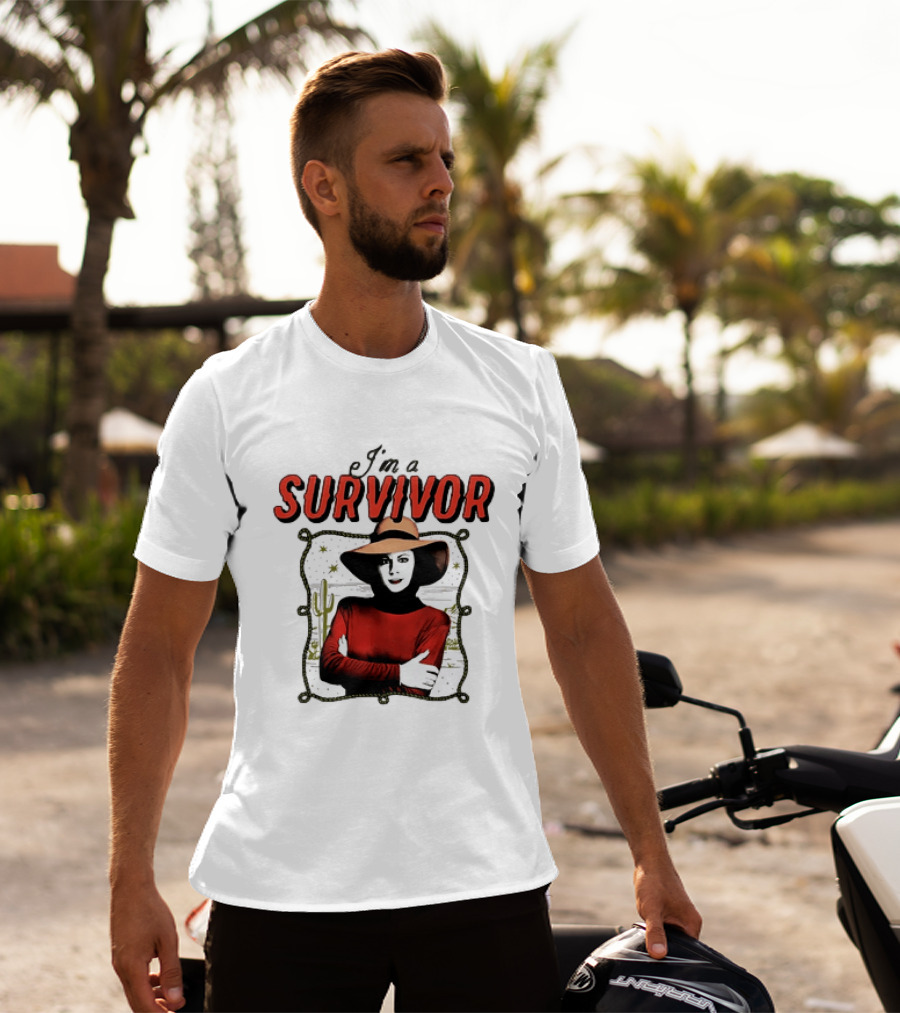 I'm A Survivor Woman Desert Vibes Western Cactus Hat T-Shirt