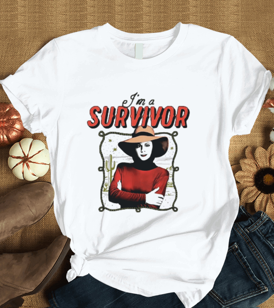 I'm A Survivor Woman Desert Vibes Western Cactus Hat T-Shirt
