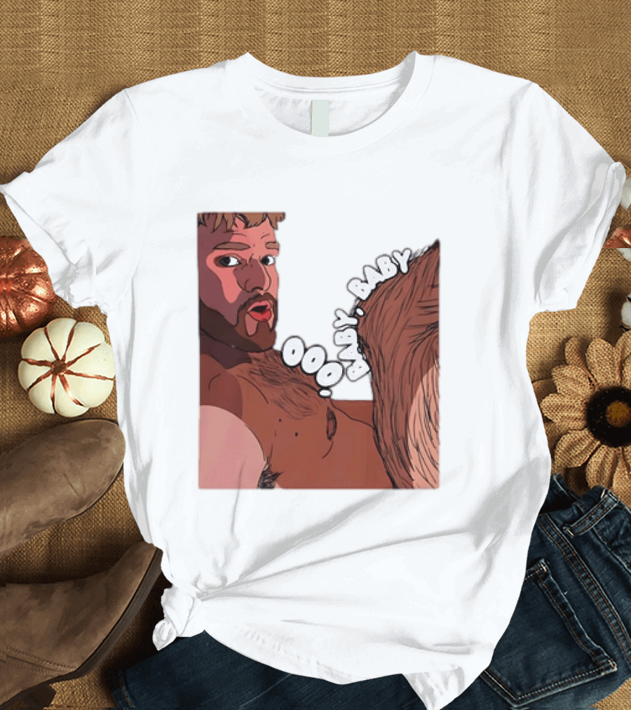 Ooo Baby Bearded Man Illustrated Expression T-Shirt