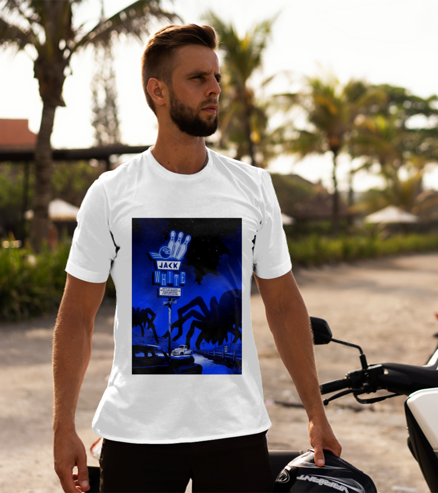 Jack White Indianapolis IN 2026 Everwise Amphitheater Event With Spiders And Bowling Sign T-Shirt