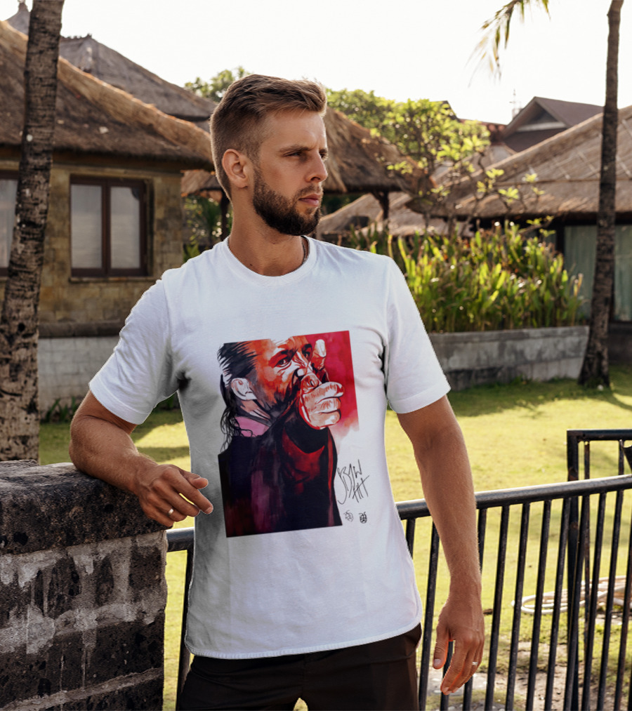 Jay White Rob Schamberger Signature Portrait Red T-Shirt