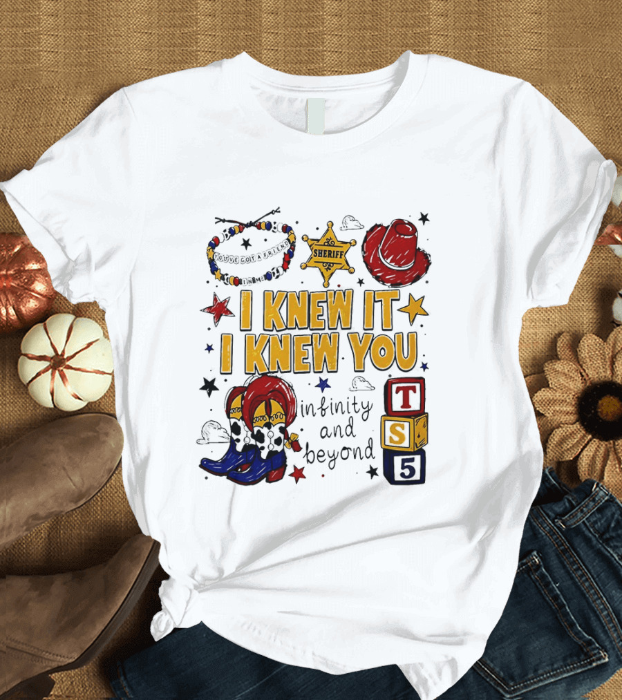 Woody Buzz Lightyear Sheriff Infinity And Beyond Blocks T-Shirt