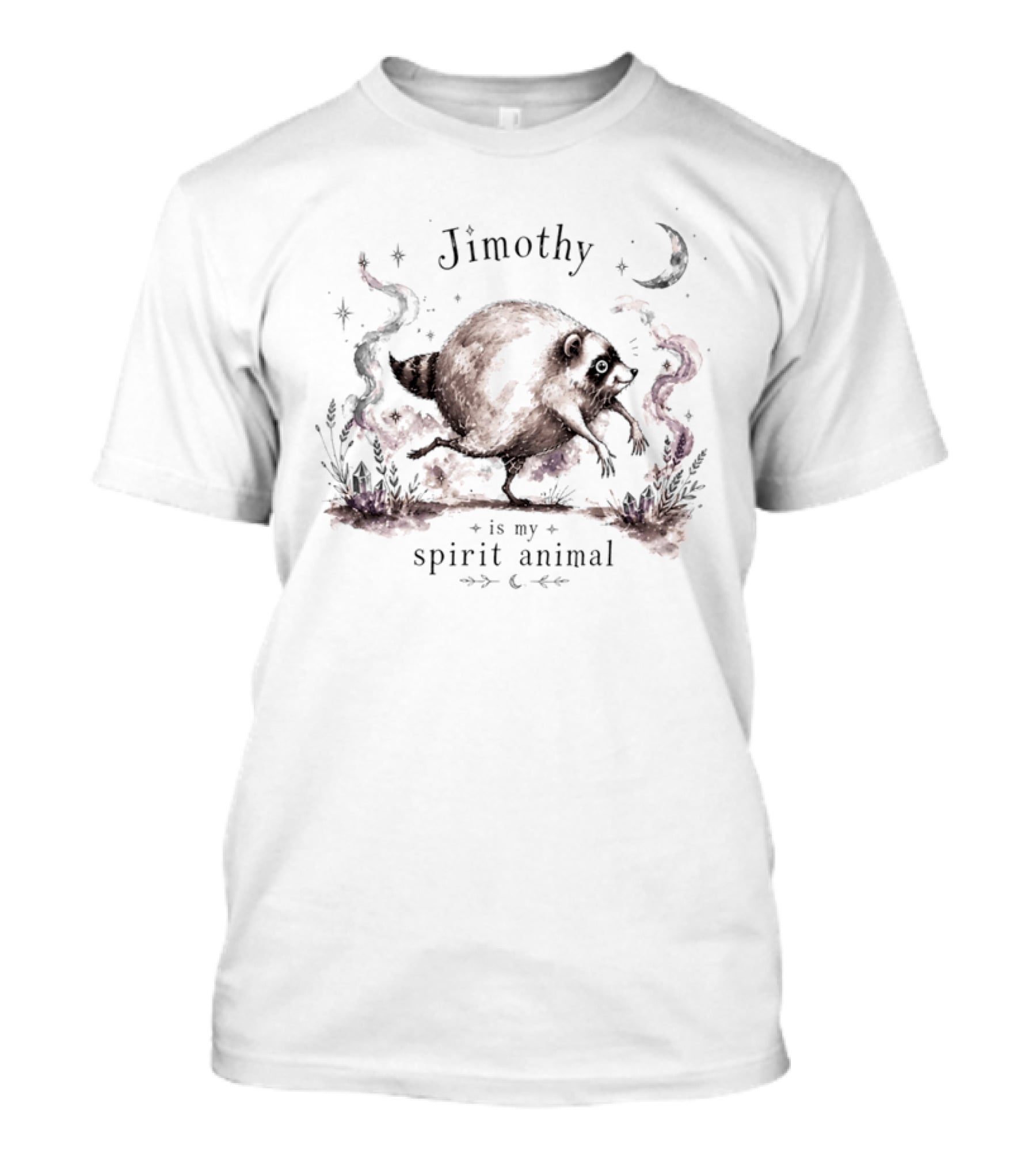 Jimothy Is My Spirit Animal Raccoon Celestial Moon Stars T-Shirt