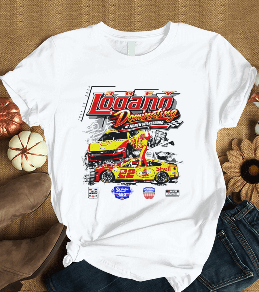Joey Logano Dominating July 18 2026 North Wilkesboro Pennzoil Shell 22 Racing T-Shirt