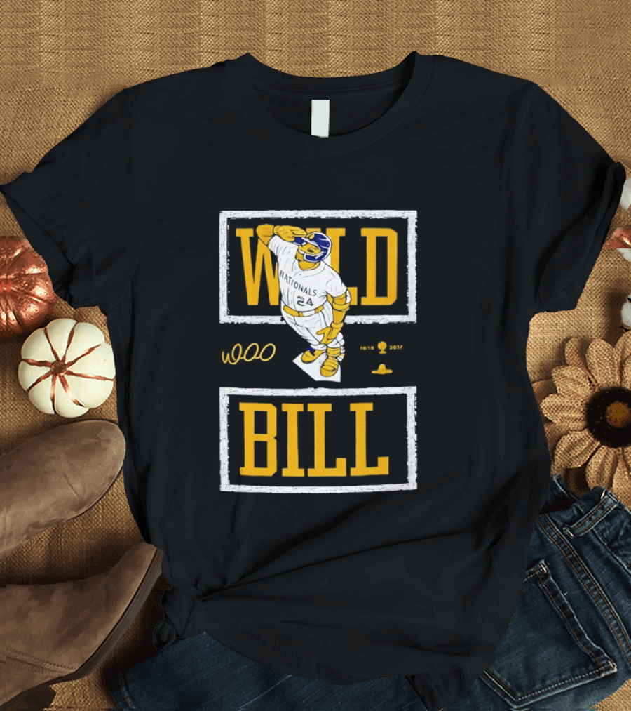 Wild Bill Nationals No 24 Baseball Player Batting Pose T-Shirt