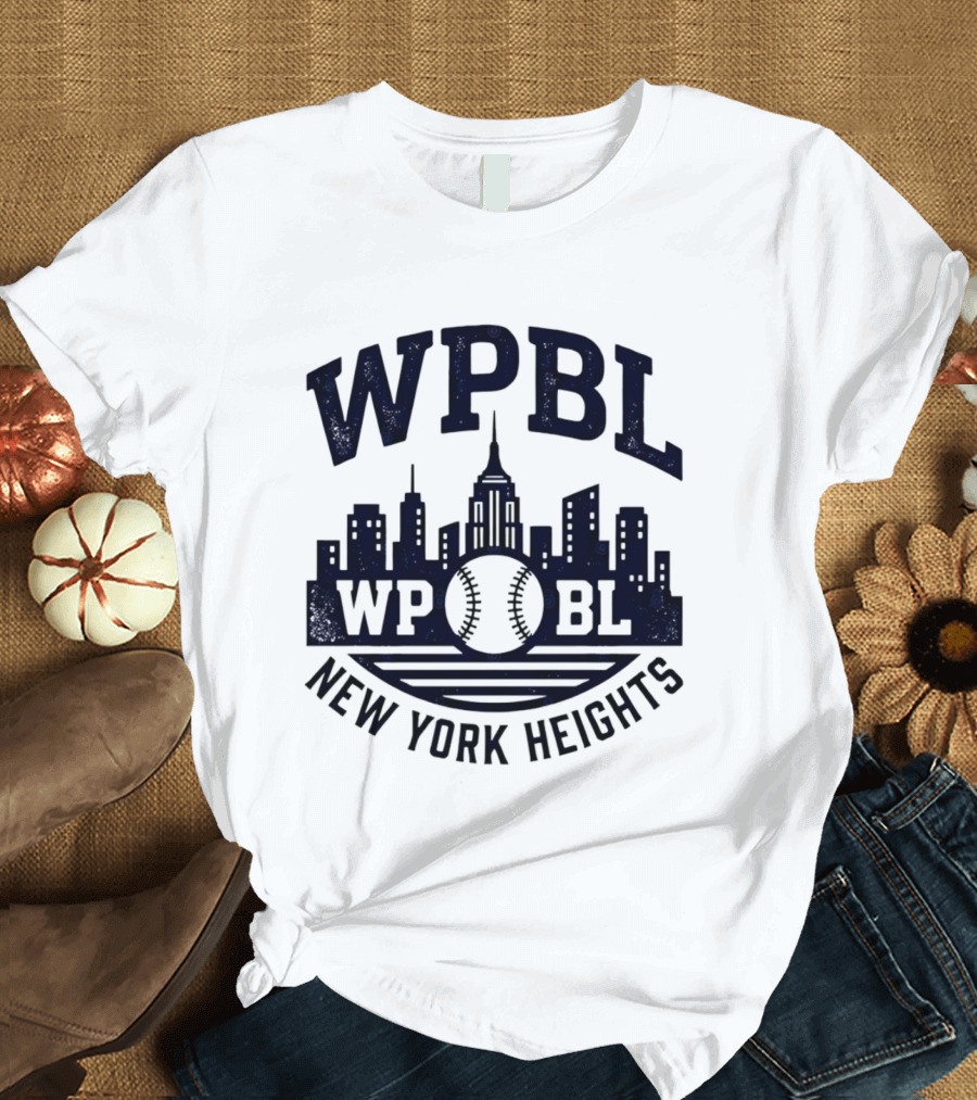 WPBL New York Heights Baseball Skyline Cityscape T-Shirt