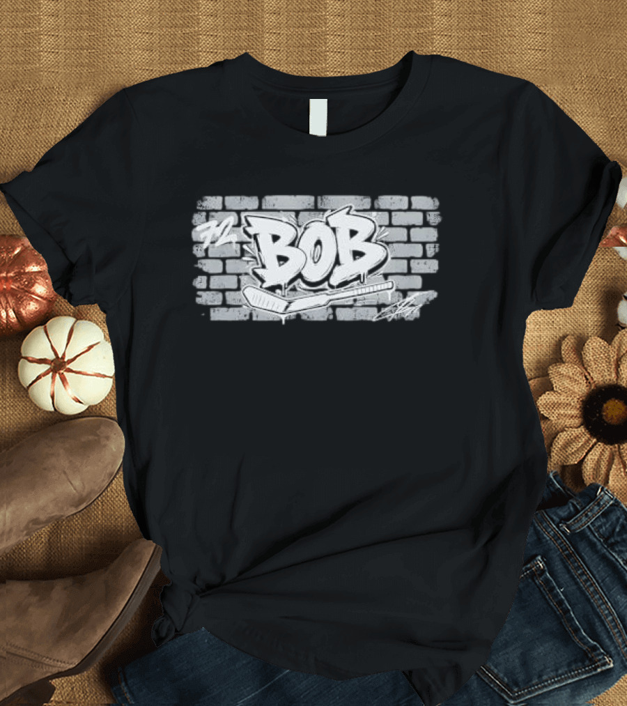 72 Bob Graffiti Brick Wall Hockey Stick T-Shirt