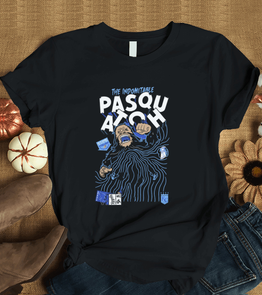 2026 Royals The Indomitable Pasquatch He's Here Fear The Beard KC Baseball T-Shirt