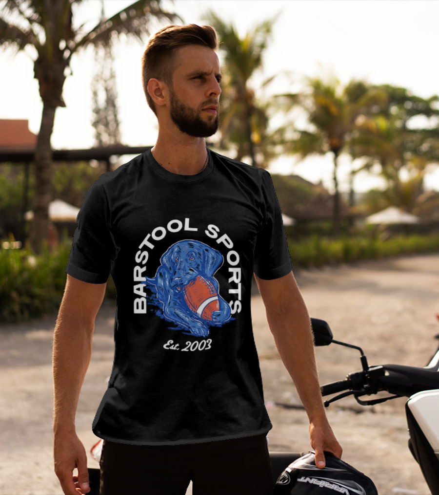 Barstool Sports Est. 2003 Black Labrador With Football T-Shirt