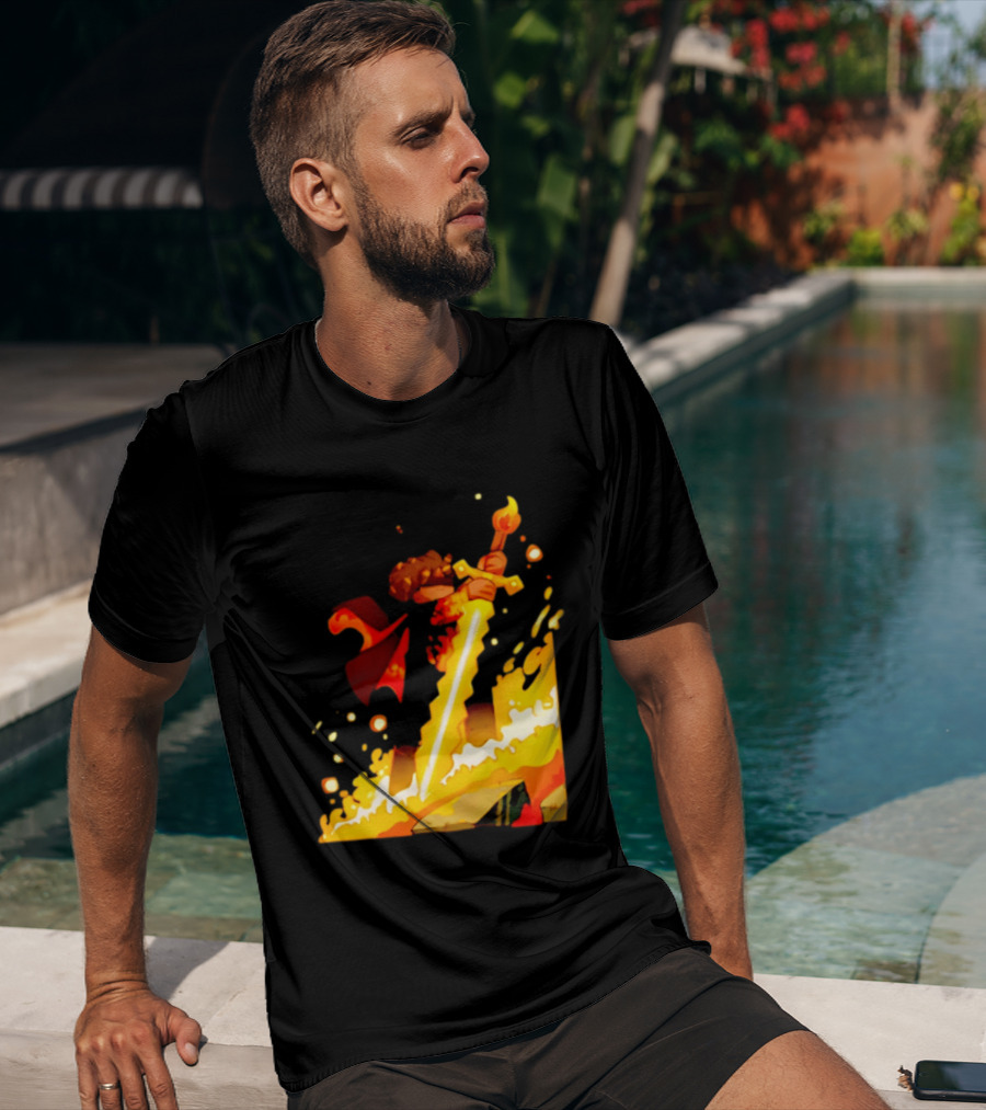 FlameFrags Sword Gaming Fantasy Adventure Warrior T-Shirt