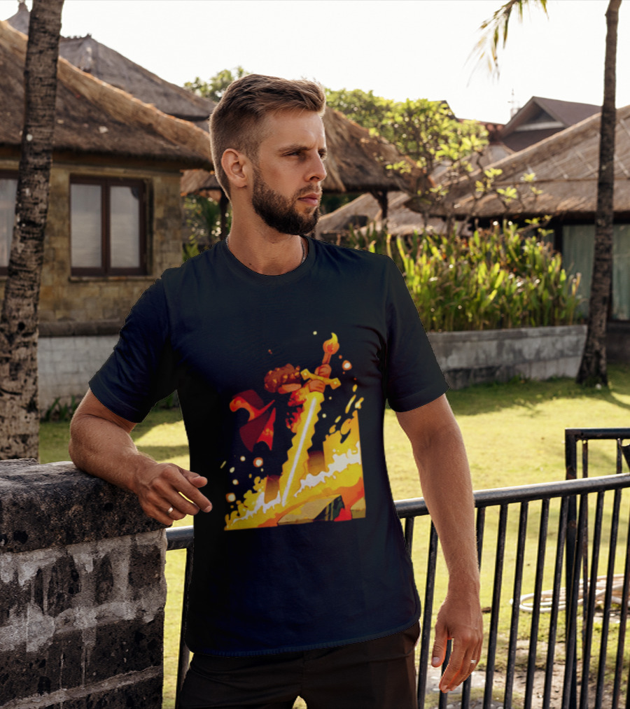 FlameFrags Sword Gaming Fantasy Adventure Warrior T-Shirt