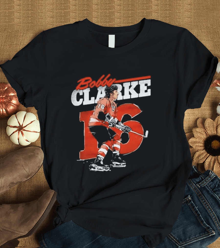 Bobby Clarke 16 Philadelphia Flyers Ice Hockey Legend T-Shirt