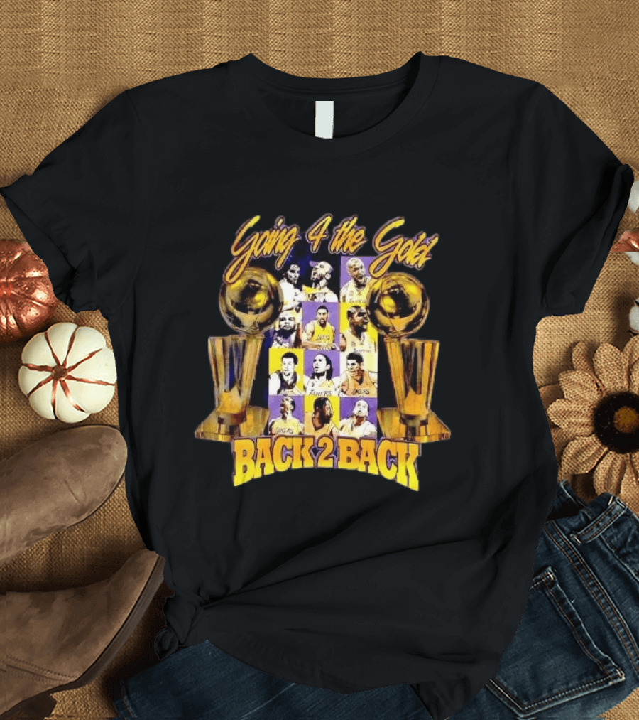Los Angeles Lakers Going 4 The Gold Back 2 Back Champions T-Shirt